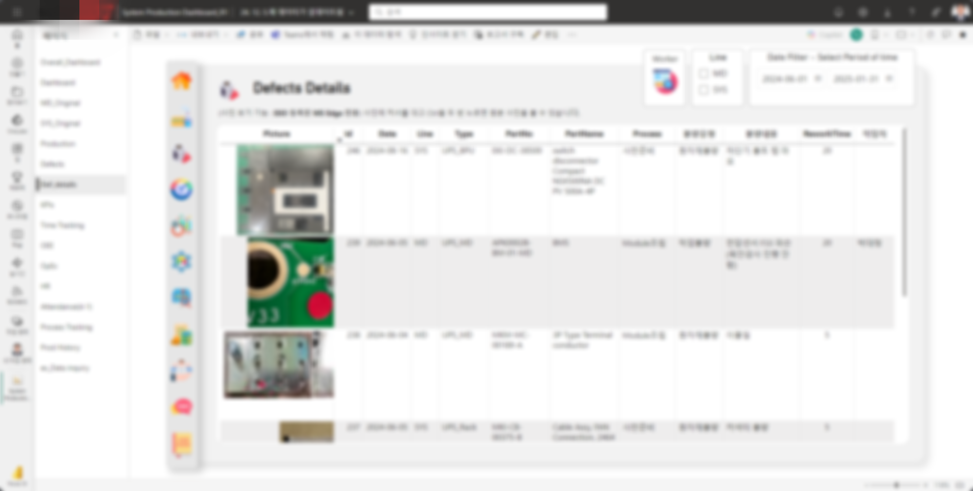 Power BI — 불량 상세 내역